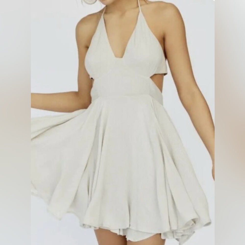 Free People Cream Mini Dress